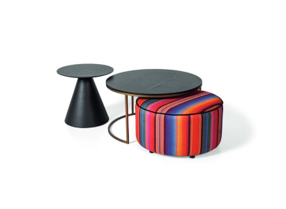 Designer living room set 3 pieces. Luxur 2x Coffee table and Stool Wood Furniture